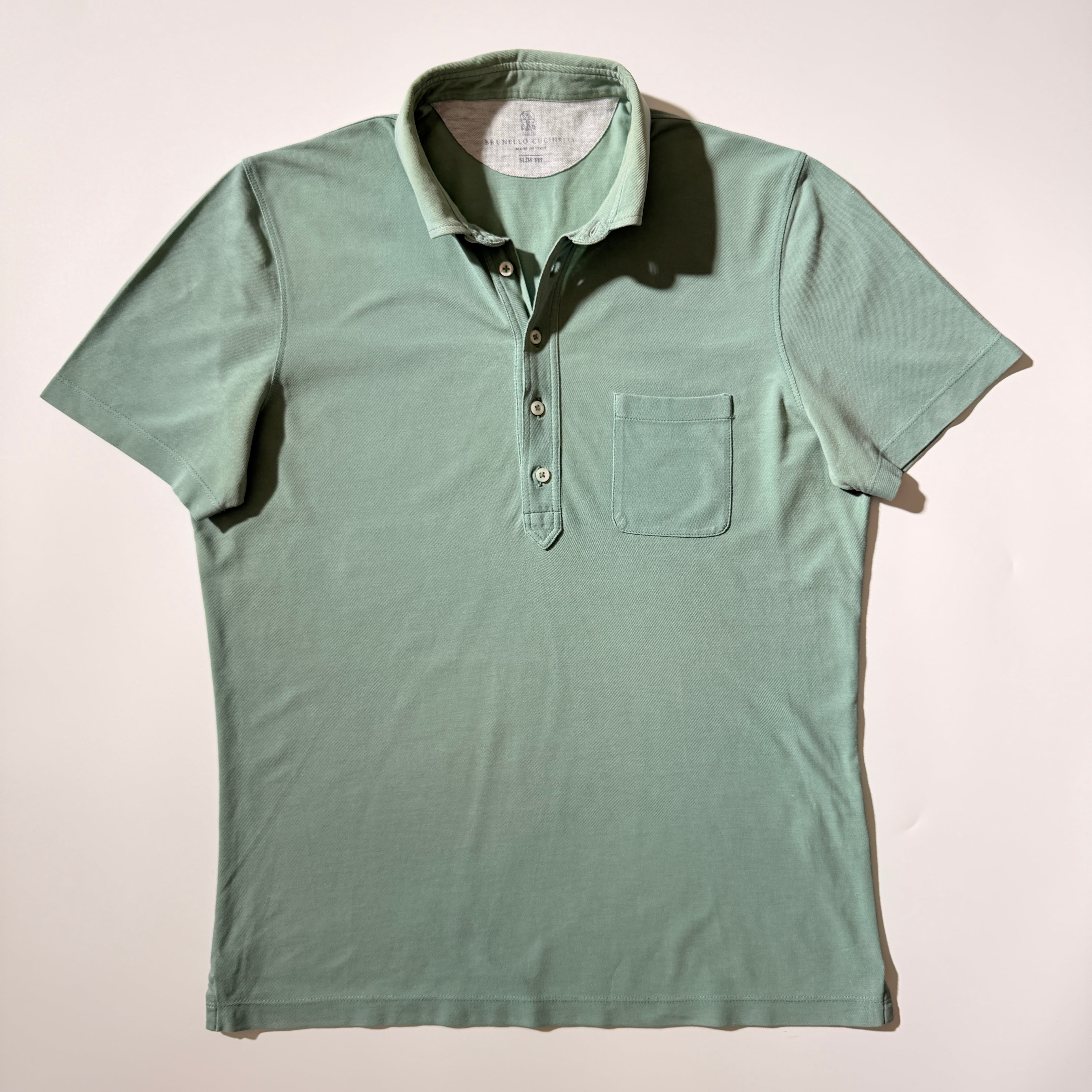 BRUNELLO CUCINELLI ポロシャツ オリーブグリーン Brunello Cucinelli Cotton polo shirt green S | ASSET VINTAGE