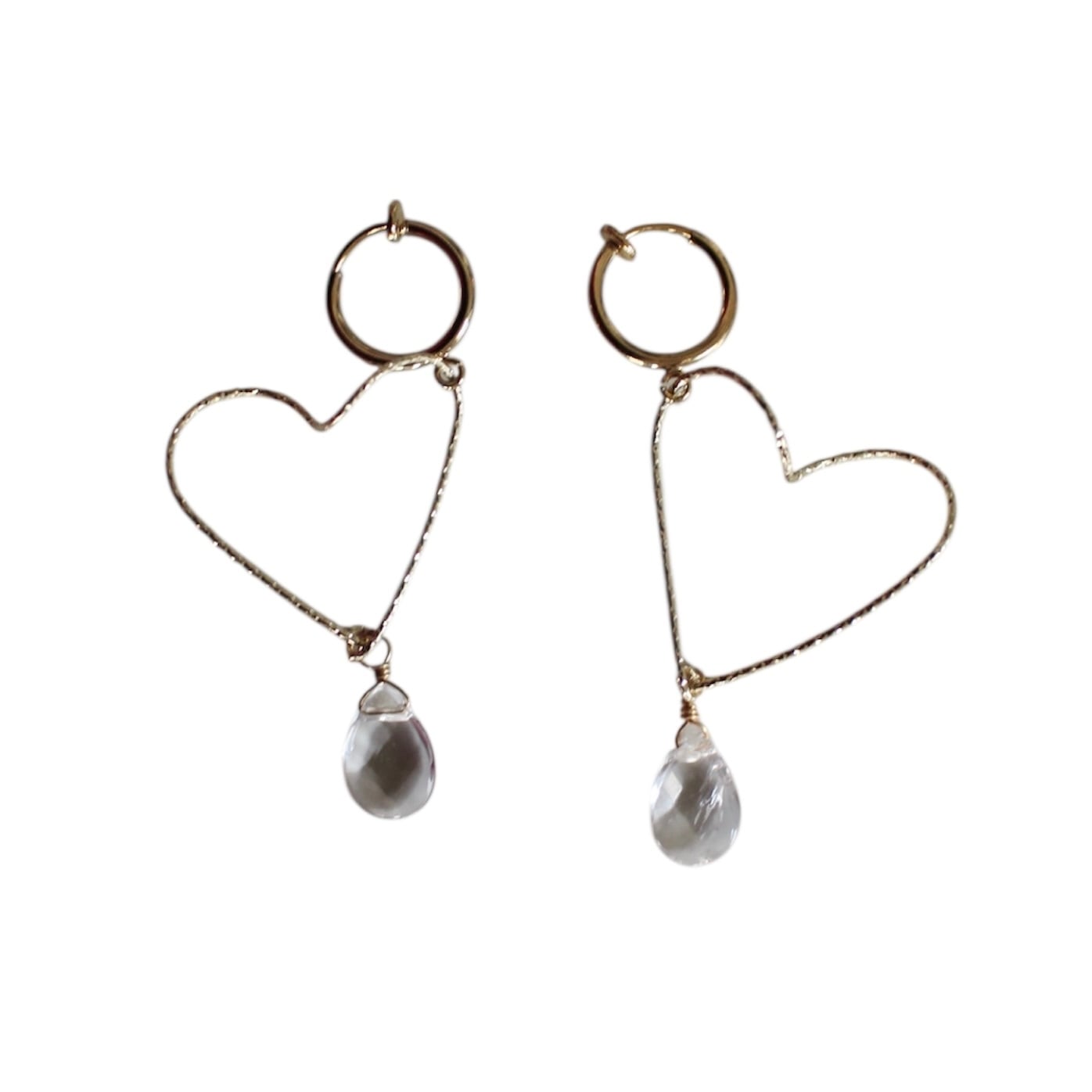 天然石水晶14kgfheartful pierce/16kgp ear crip 022026h2