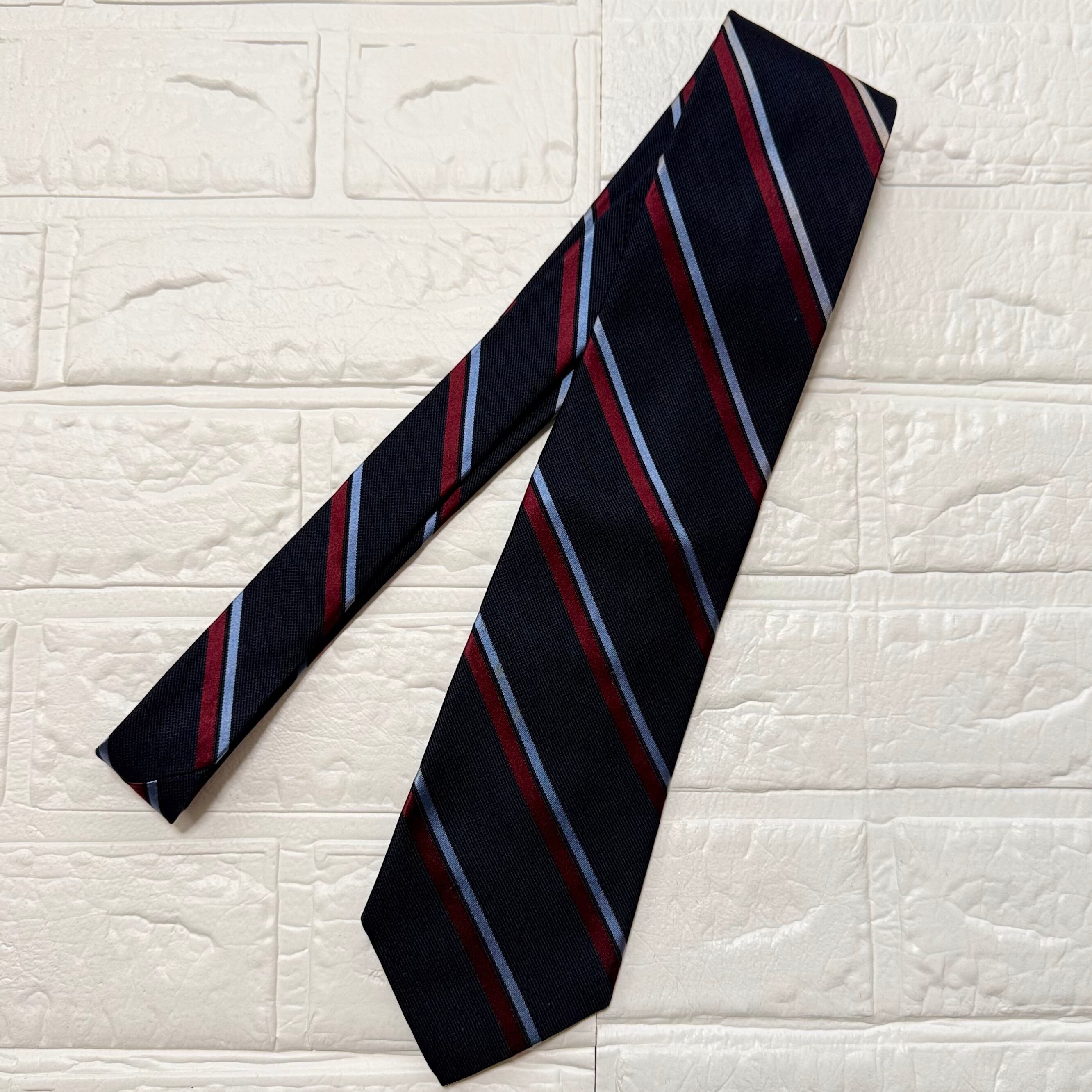 Drake's 未使用品 ワイドストライプ ネクタイ (ネイビー) | Kakko