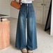ジーンズ レディース デニムパンツ ワイドパンツ イージーパンツ 秋物 春秋 ストレートパンツ 体型カバー デニム ボトムズ 長ズボン ロングパンツ