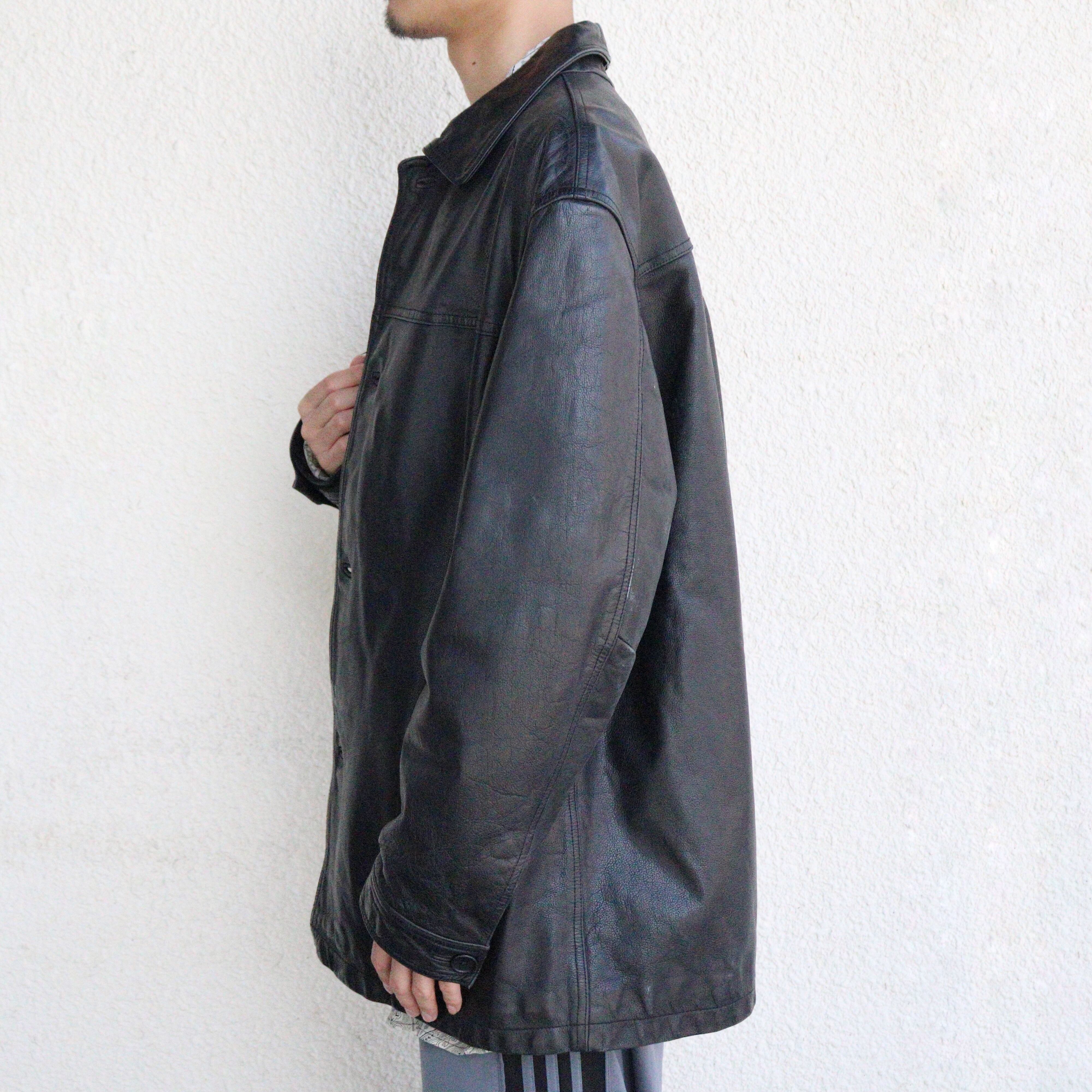 00's BANANA REPUBLIC leather car coat. | 古着屋十人十色