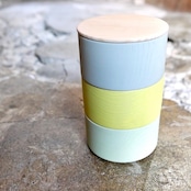 畑漆器 BORDER ミント x グレイ x イエロー A003