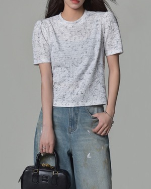 パフスリーブクルーネックTシャツ A1064