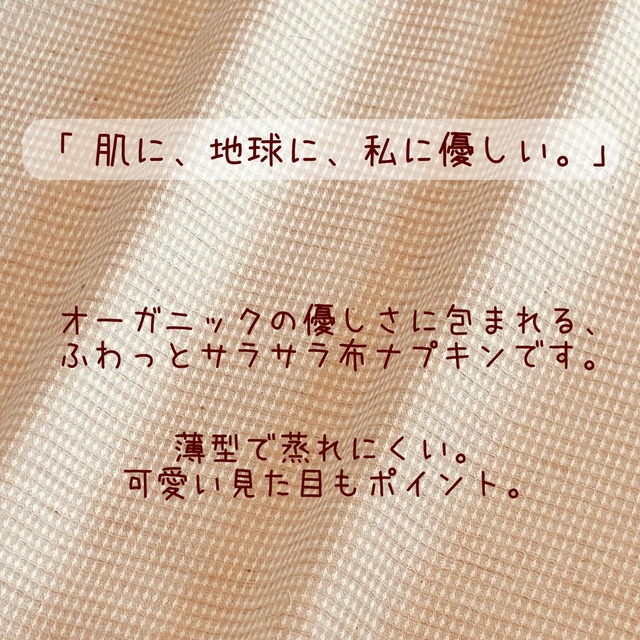 22cm ワッフル オーガニック 布ナプキン 防水仕様 4枚セット 普通の日用 473