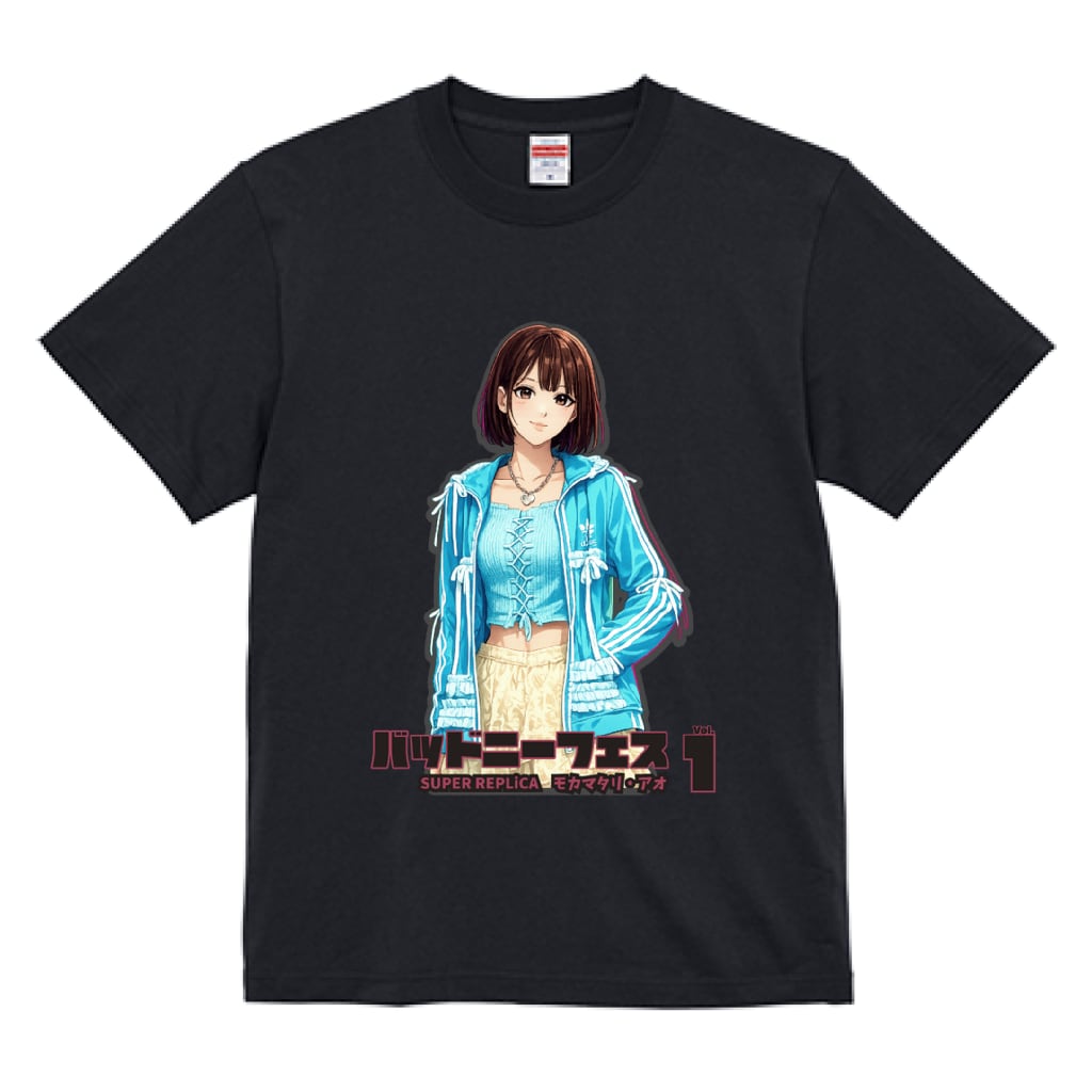 限定値下げ　kmrii Tシャツ 蝶々 マグノリア柄 SUPER REPLiCA モカマタリ・アオ】世界に1枚。あなただけのアニメ風