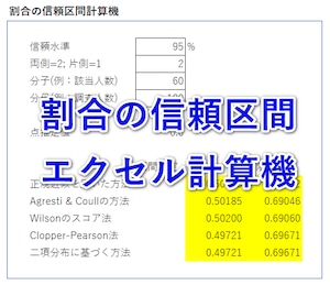 割合の信頼区間計算機【エクセル計算機】