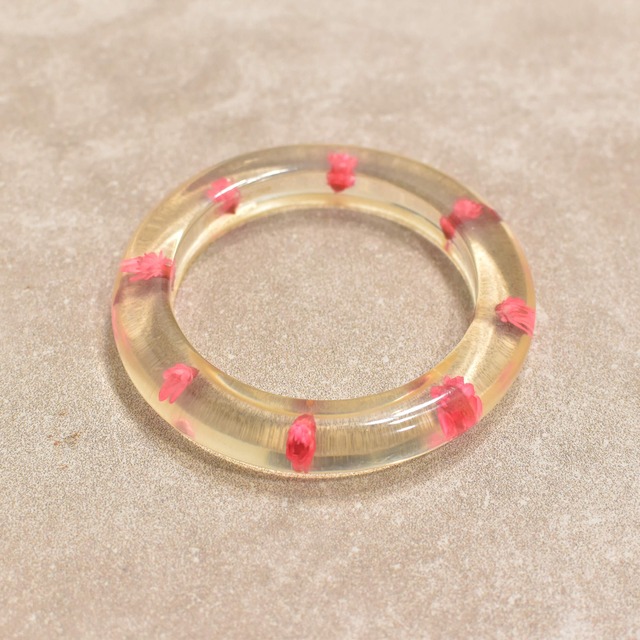 Vintage flower design acrylic resin bangle