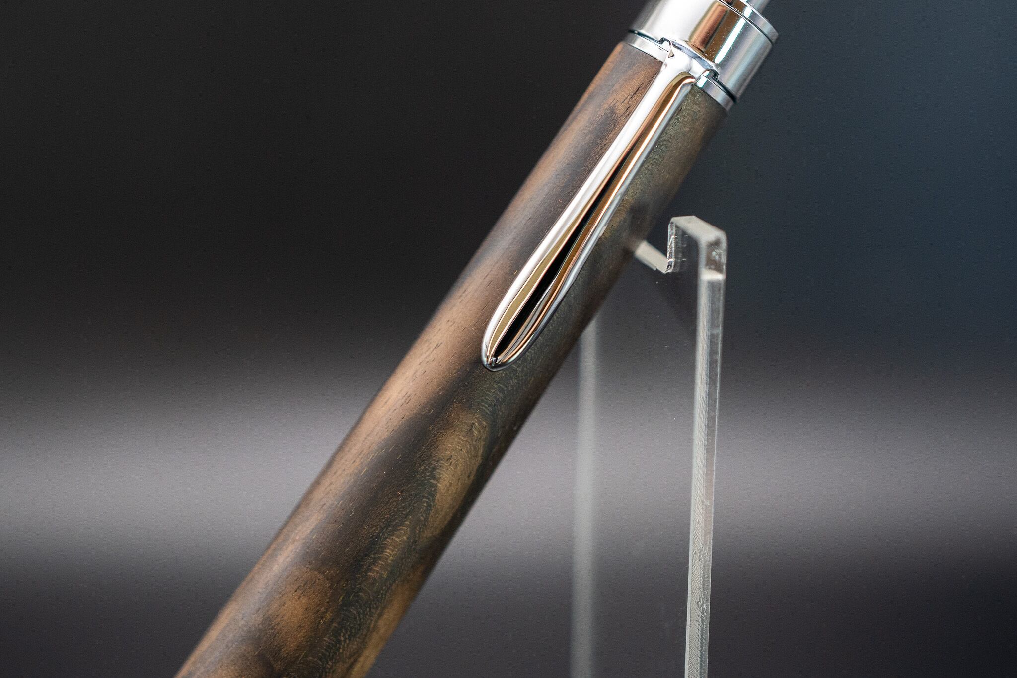 【魅惑の黒い紋様】 黒柿孔雀杢 極上 silver MP