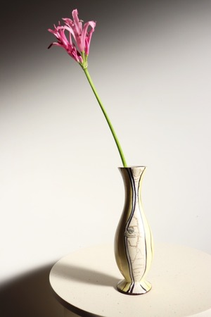 Yellow stripe vase
