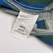 USA製 90s DOCKERS ドッカーズ LONG SLEEVE ストライプ 長袖シャツ M/ブルー×グリーン メンズ ビンテージ リーバイス