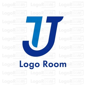 No780 UとJのロゴ【アルファベット、U、J、青、シンプル、フラット、クール、建築、建設、製造、設備、団体、企業、コンサル】