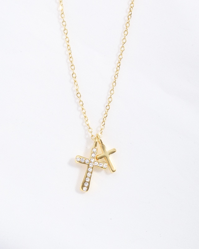 Double cross necklace