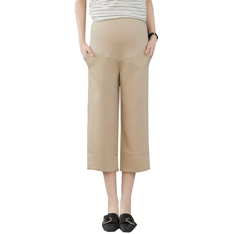 【新作】【送料無料】 オフィスレディ妊婦ベリーパンツサマールーズブラケット腹部ワイドレッグミッドカーフサイドプリットマタニティストレートパンツ 夏物 会社 学校 通勤や通学にも AL expec38415880872