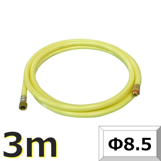 高圧 ホース 3ｍ 黄透明 軽量 Φ8.5 高圧 ホース 5.0Mpa 内径8.5mm 外径14mm 十川ゴム製 金具付 ねじ G1/4