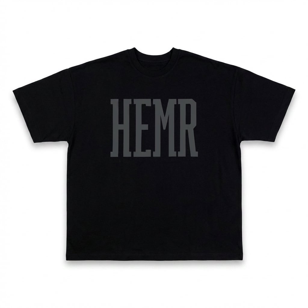 HE-136 HERMOUR "HEMR" BIG LOGO T-SHIRTS【BLACK / WHITE】