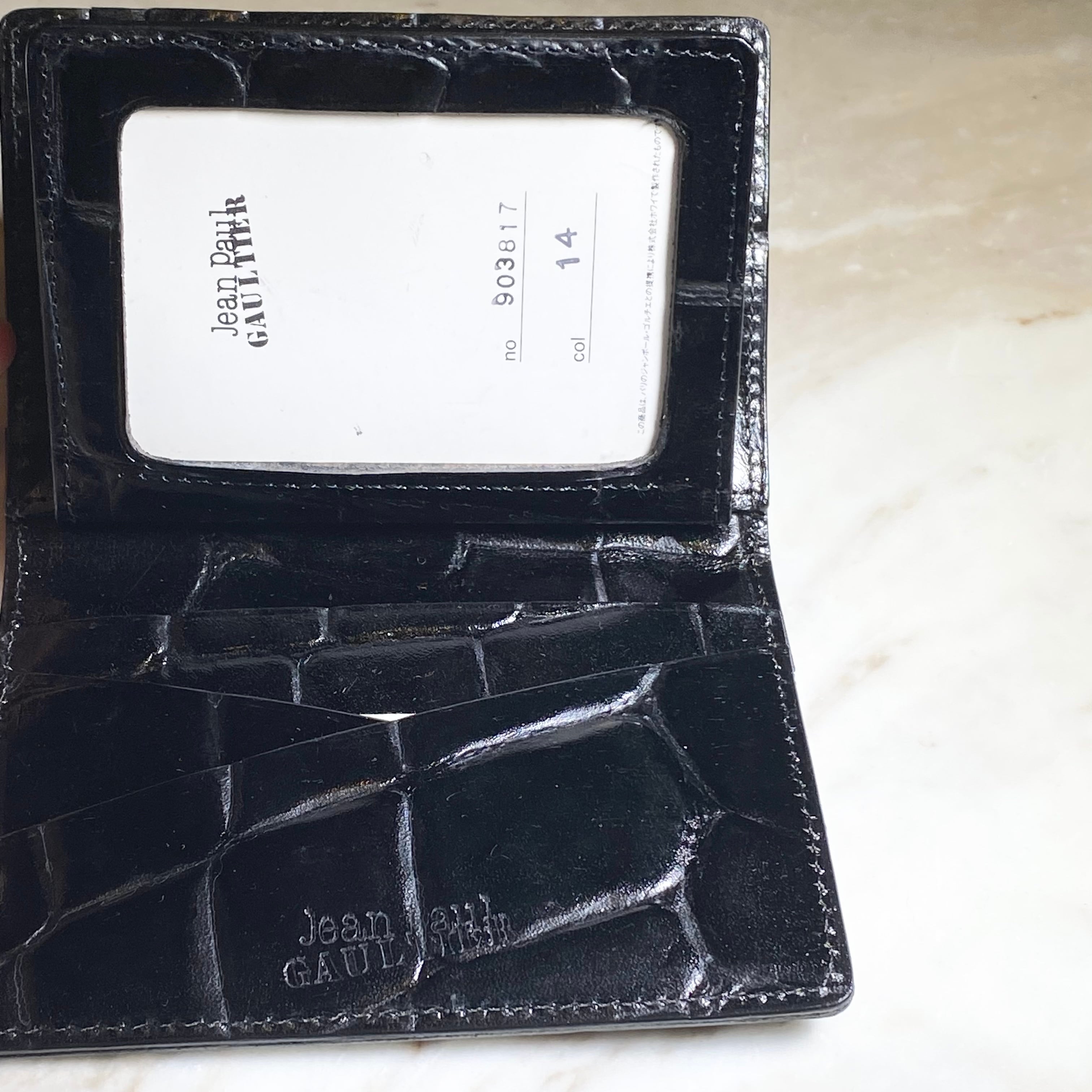 JEAN PAUL GAULTIER black patent card case | NOIR ONLINE