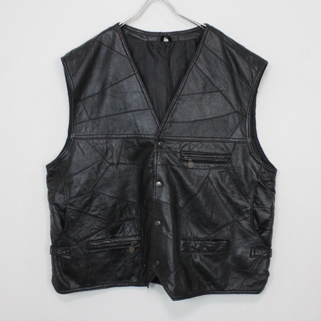 【Caka act2】"ツギハギ" Vintage Loose Leather Vest