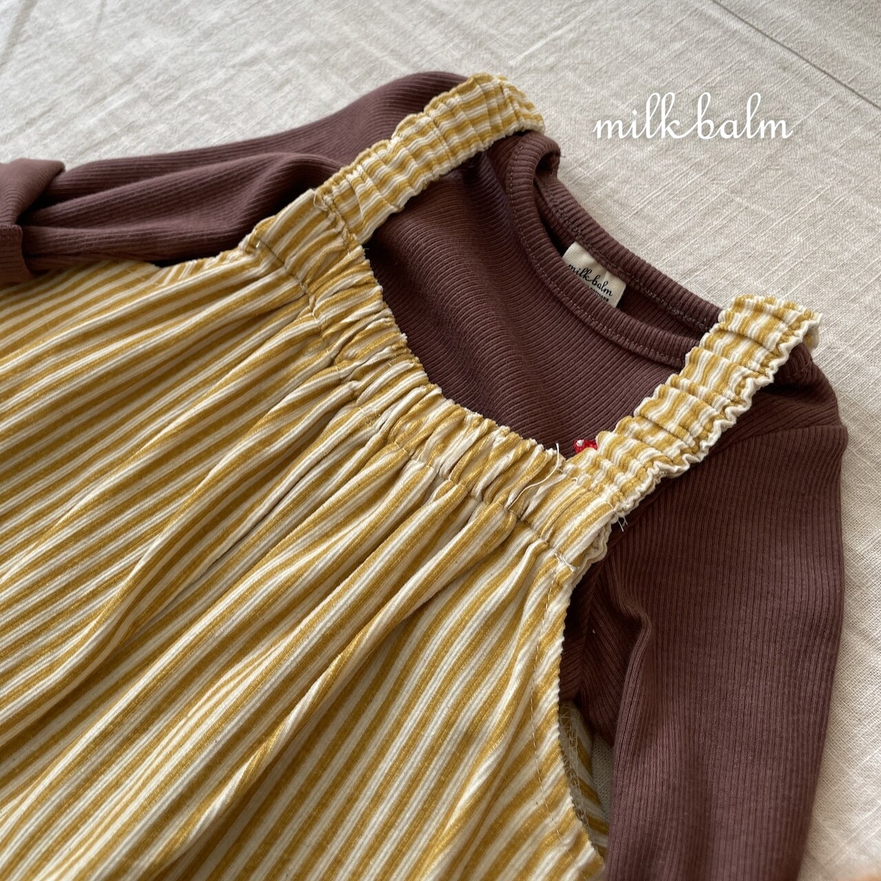 韓国子供服 / 26Autumn / Milkbalm / アップル オーバーオール / 女子服 / キッズ服 / 秋服 *XS~XL*