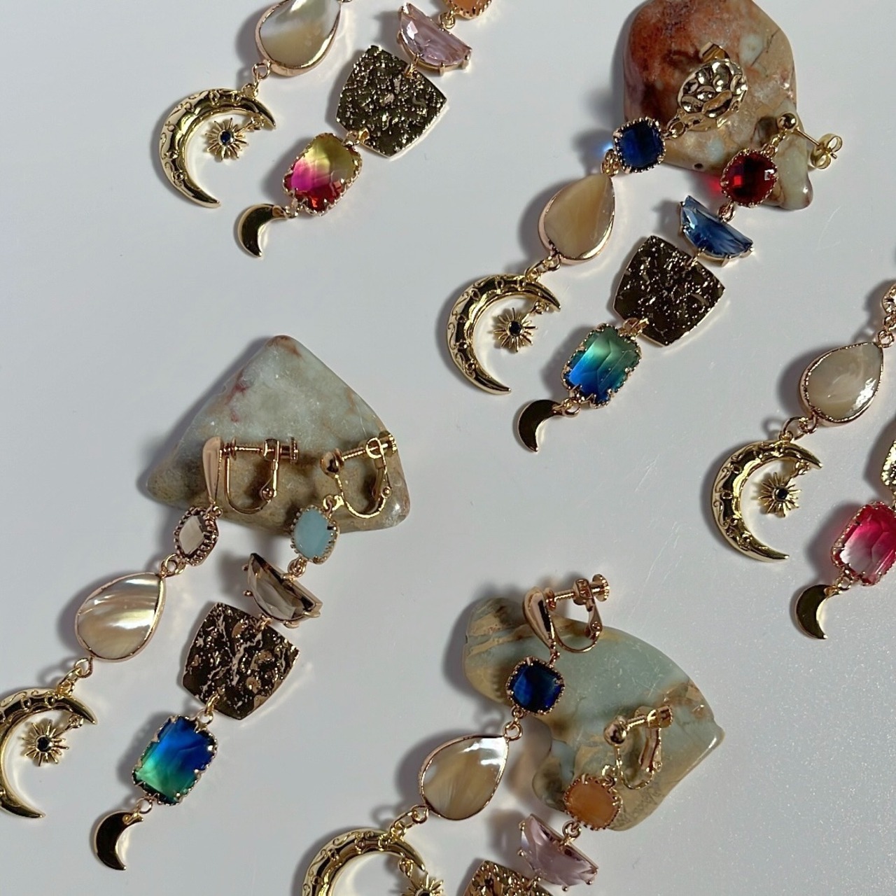 カラフル アシンメトリーピアス / イヤリング