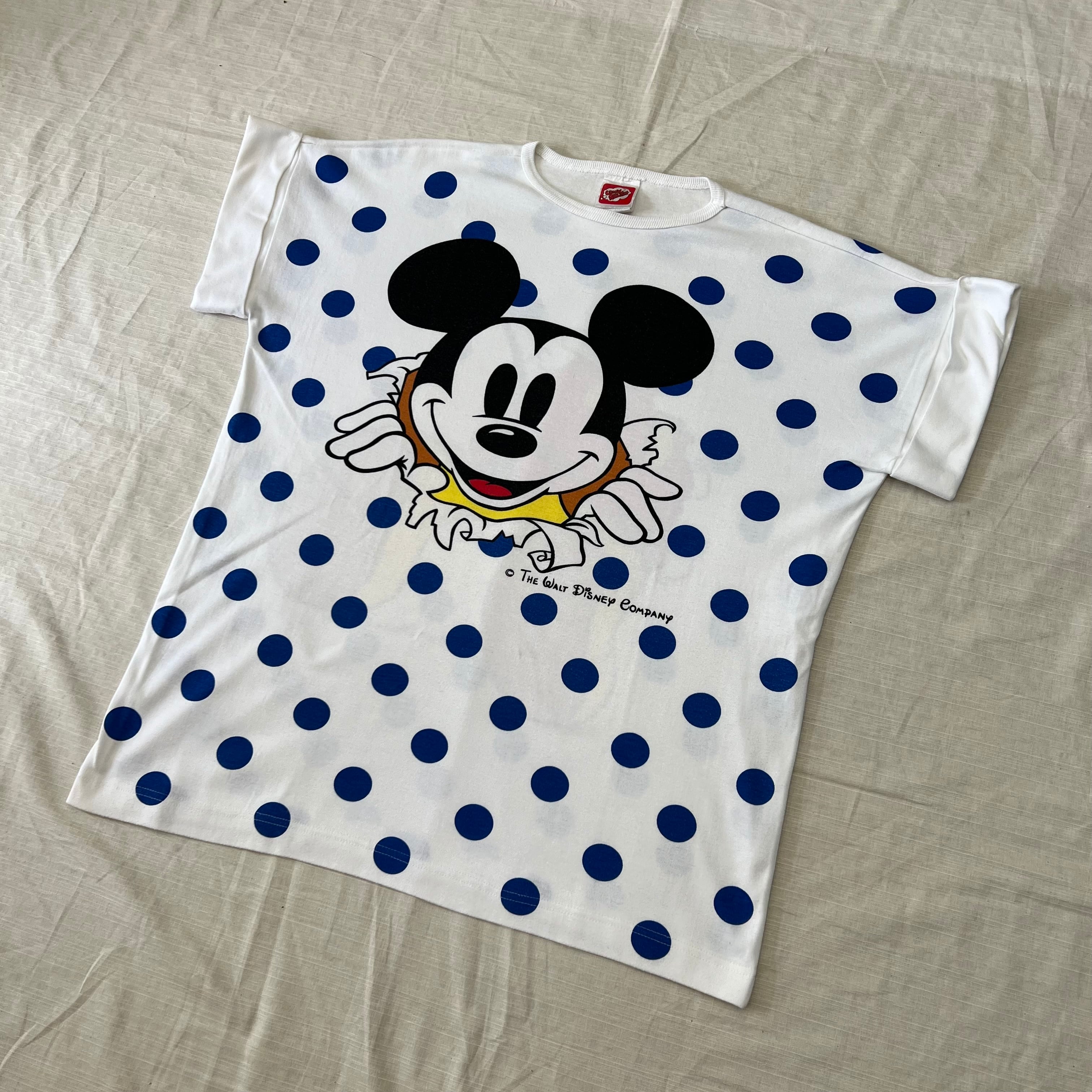 tシャツ 80's 90s  Disney  ディズニー　 ミッキー 両面