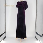 フラダンス 衣装 ワンピース ドレス Aloha Kids パープル系 キャミソールドレス 2WAY ベロア 無地 シンプル 上品 高級感 大人っぽい 綺麗 豪華 華やか セクシー かわいい ハワイアン アロハ フラ ダンス レッスン 練習