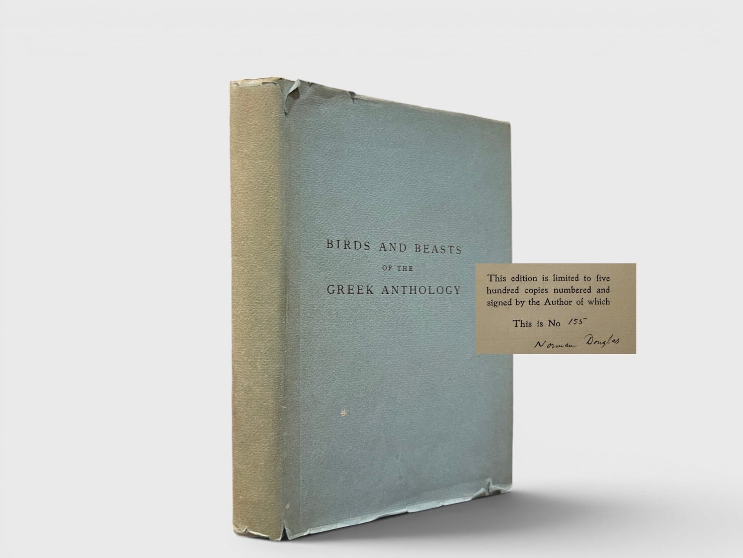 【RL200】【AUTHOR'S SINGED PRESENTATION COPY】【LIMITED EDITION】Birds and Beasts of the Greek Anthology(1927) /Norman Douglas