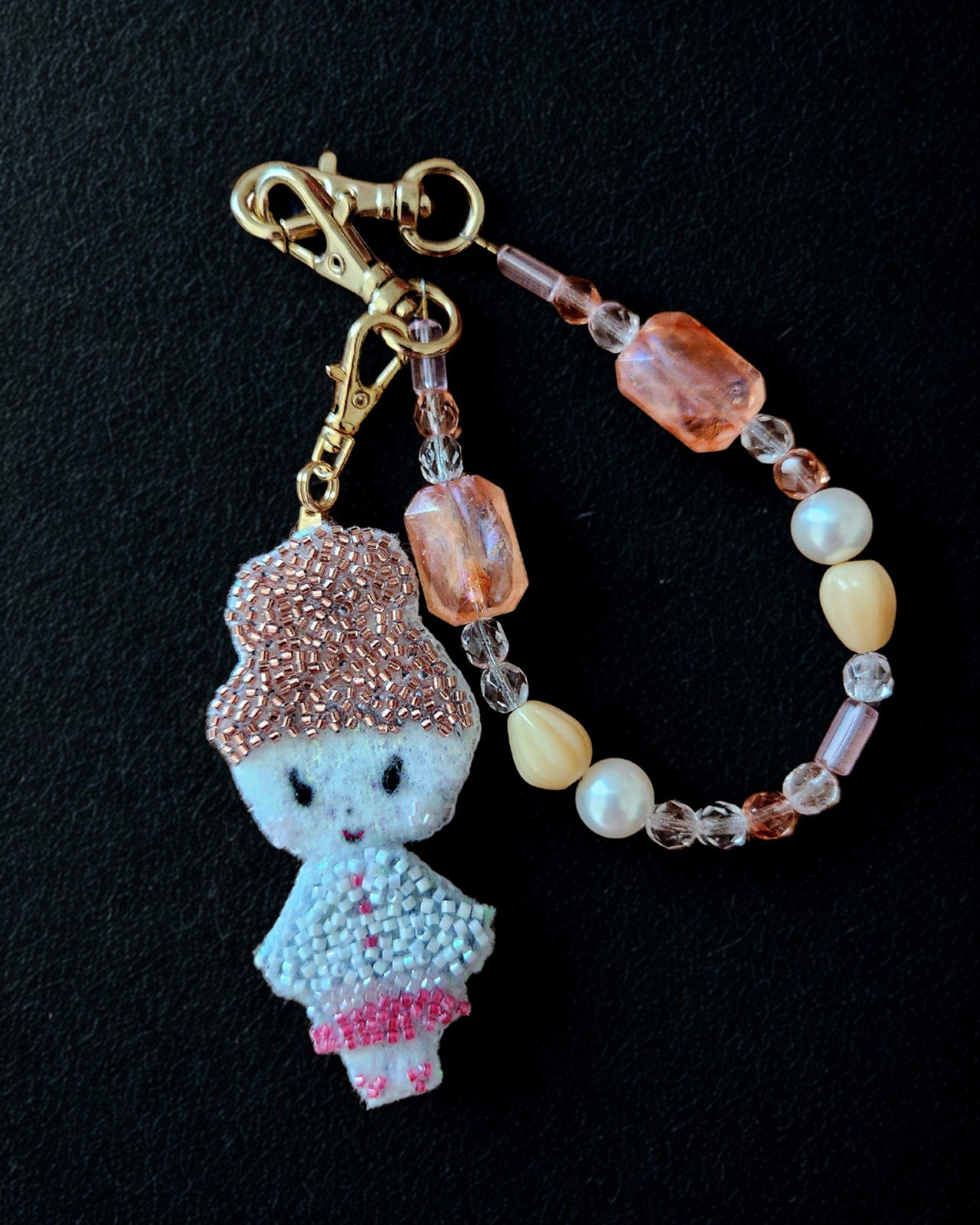 恋するアイリー❣️ビーズ刺繍ストラップ_オレンジ - 4