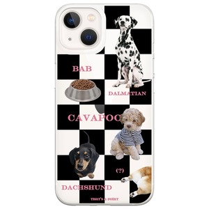 【that's a point】check dogs, black pattern / iphone スマホ ケース カバー  ジェリー ソフト ハード  韓国 雑貨