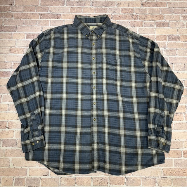 LL BEAN FLANNEL CHECK SHIRT SIZE XXL