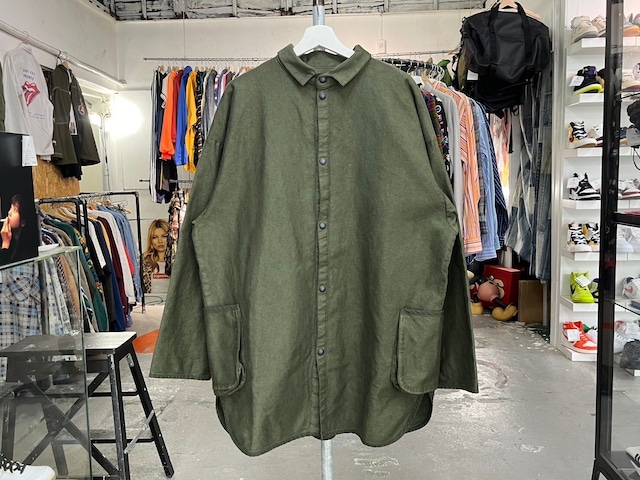 PORTER CLASSIC COTTON MOLESKIN SNAP SHIRT JACKET OLIVE 3 38802