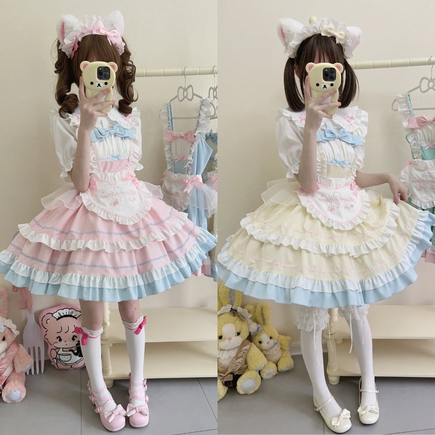 甘ロリ メイドJSK フリル×エプロン 夢かわいい｜WithU | ゴスロリ通販
