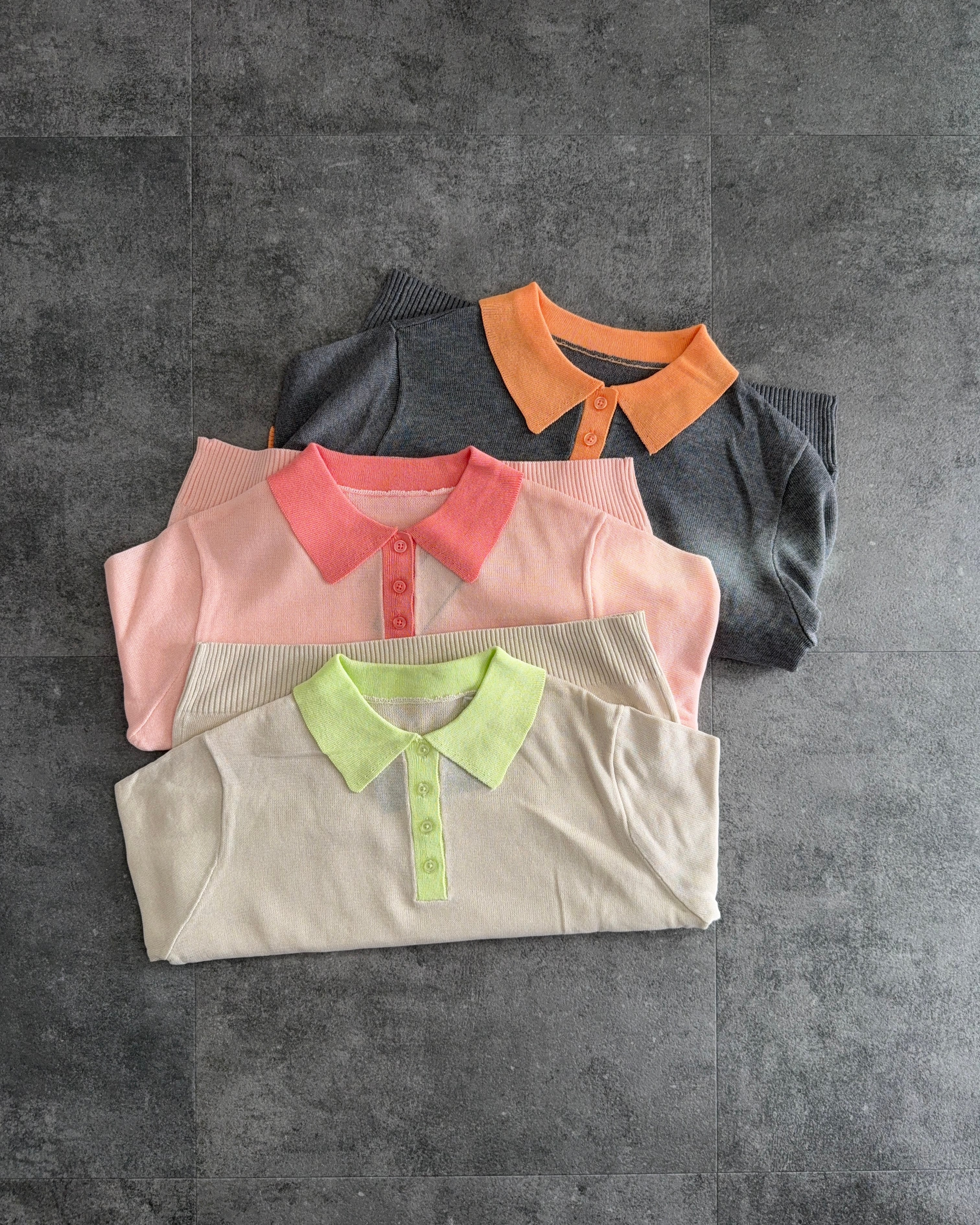 【新作アイテム送料無料】linen-touch knit polo shirt