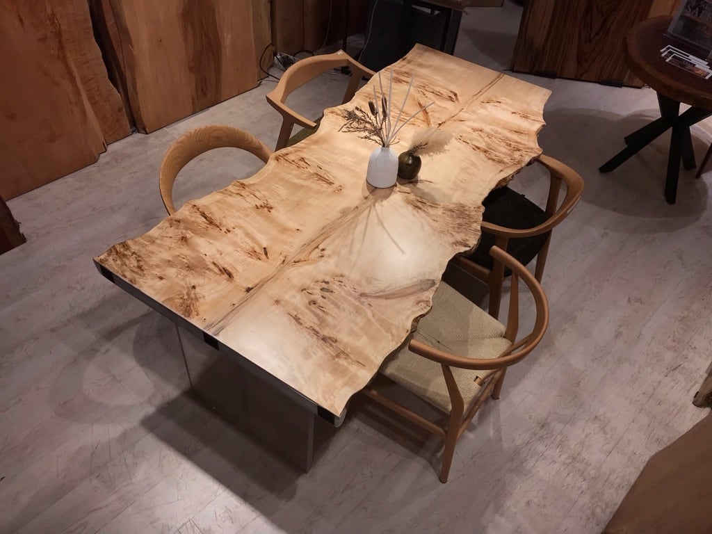 ポプラ一枚板 ポプラ瘤_1880×700-900×60_横浜元町店_テーブル天板/一枚板