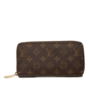 ルイ ヴィトン モノグラム ジッピーウォレット ラウンドファスナー 長財布 M42616 ブラウン PVC レザー レディース LOUIS VUITTON 【中古】