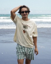 【#Re:room】DESERT CLUB PALM TREE PRINT T-SHIRTS［REC858］