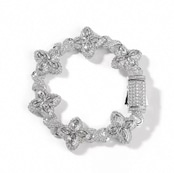 【Ice137】Velour Flower Link Bracelet