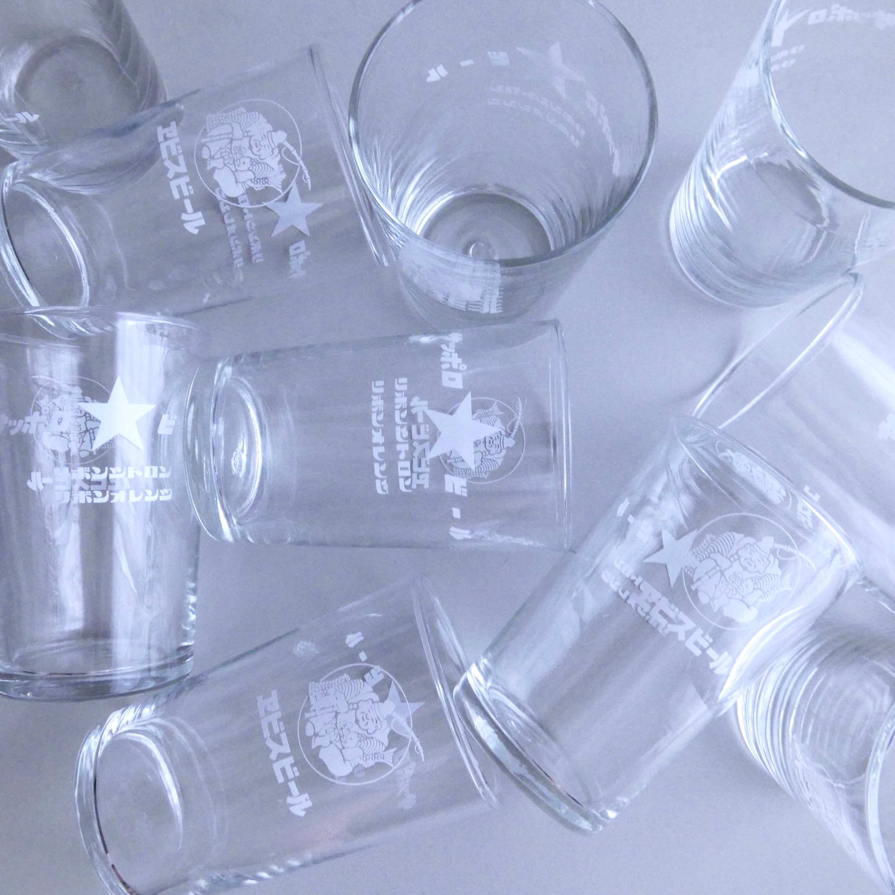 日本 ノベルティグラス "ヱビス×サッポロ"