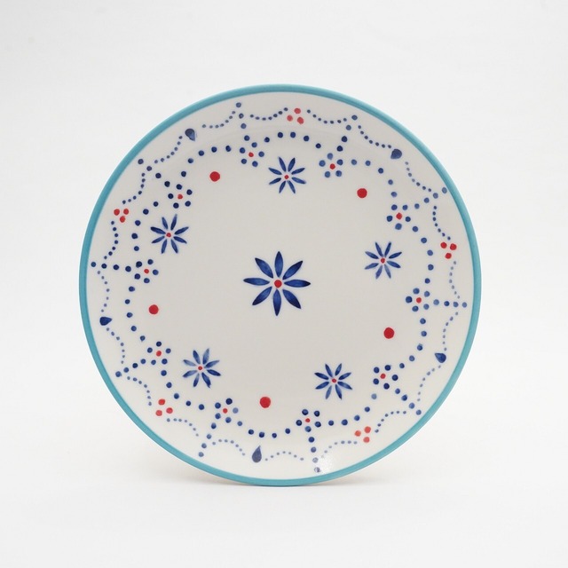 【久保島 利恵】星降る結晶　ブルー　中皿　D-1