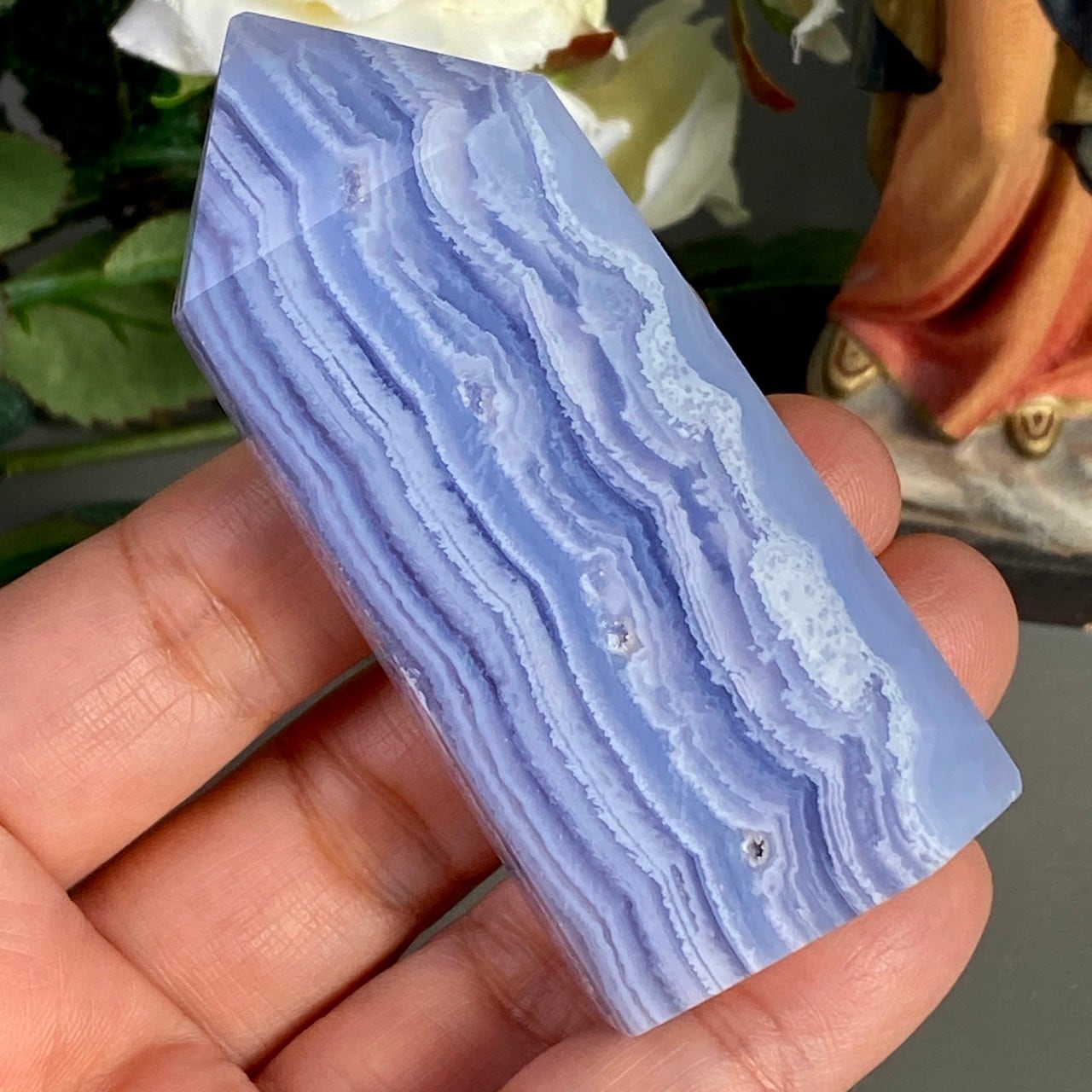 ブルーレースアゲートの ポイント Blue Lace Agate Point TW1125 | Pay ID