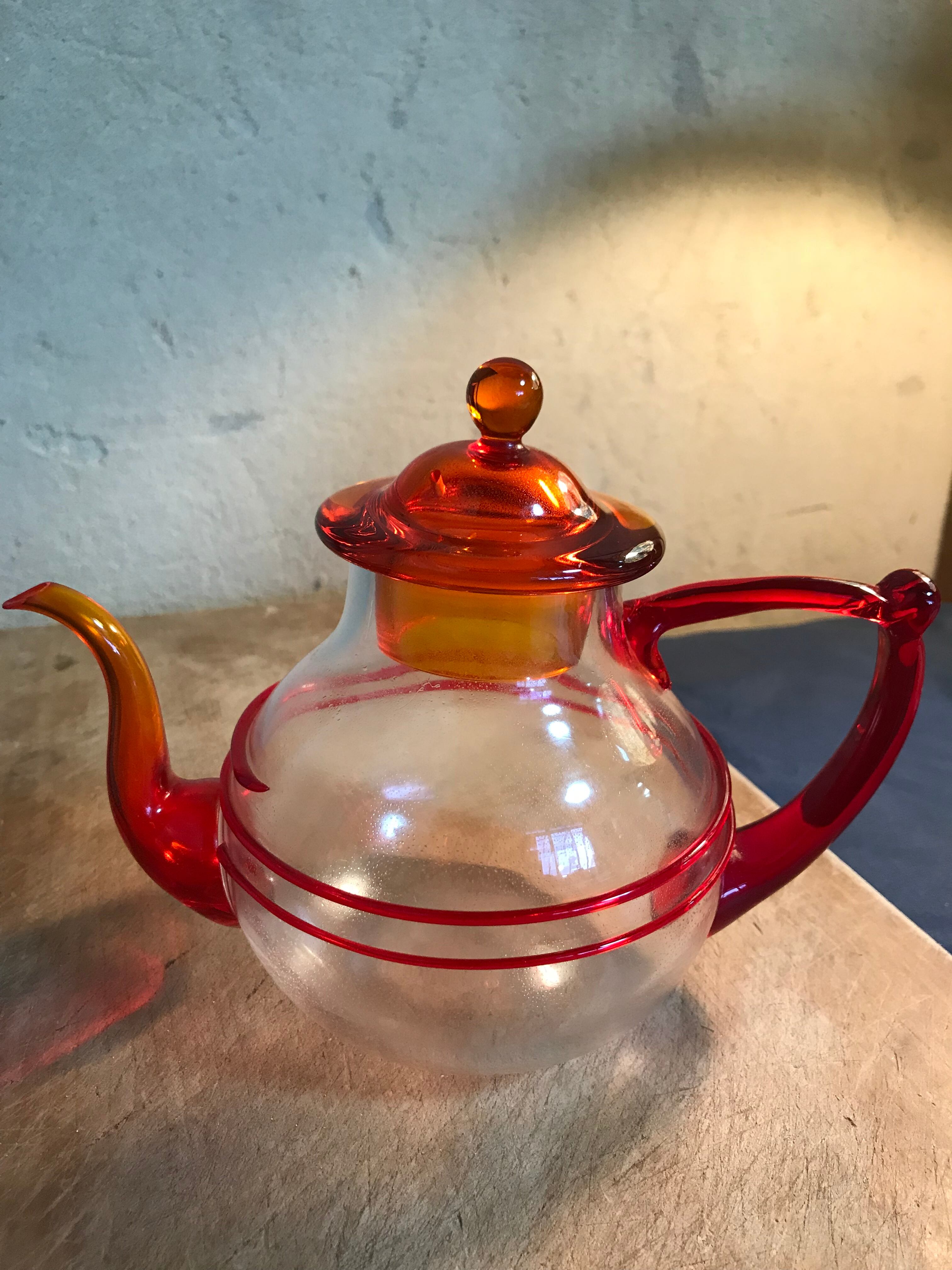 藍地硝子四方菓子鉢 良樹作