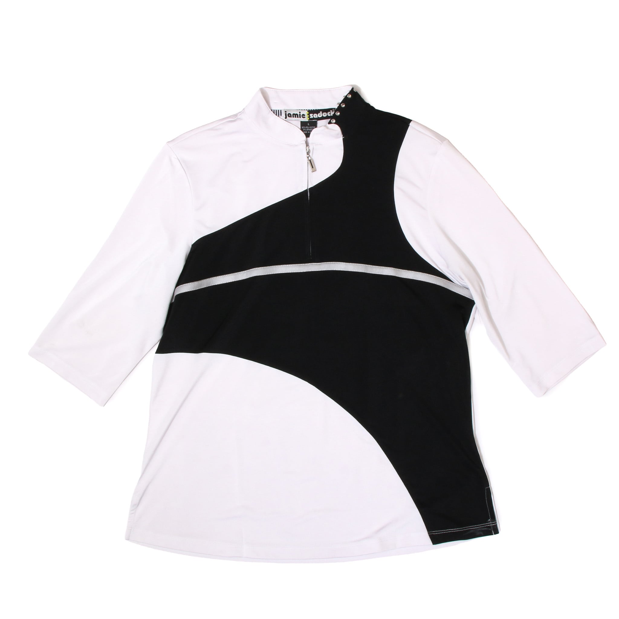 JamieSadock 90sVintage StretchWhiteHalfZipPoloShirt