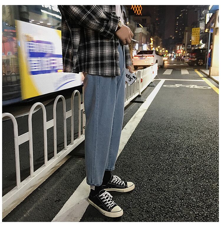 全2色 デニム パンツ ストレート カジュアル シンプル 無地