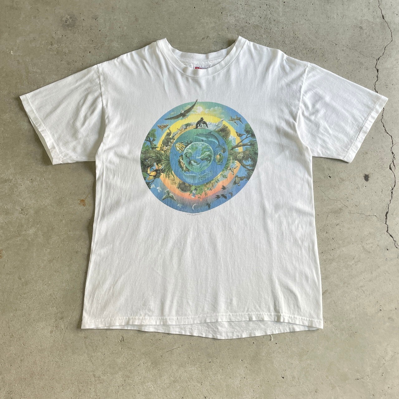 90年代 USA製 Human-i-Tees アニマル アート プリントTシャツ メンズL 