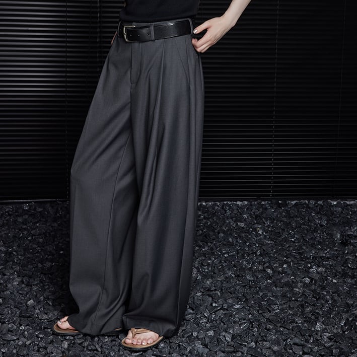 Grey wide leg pants S206