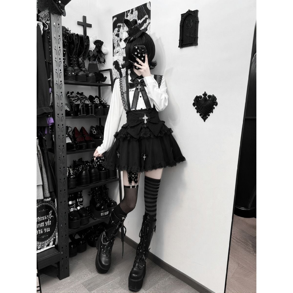 地雷系ゴシックティアードジャンパースカート：トップス | Maiden's Rêve