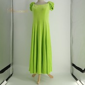 フラダンス 衣装 CC Fashions CCファッション ワンピース ドレス グリーン系 黄緑 ベロア生地 ハワイアン アロハ フラ ダンス レッスン 練習 ハワイアンダンス 高級感 光沢感 フレアスカート 無地 シンプル 華やか 鮮やか かわいい おしゃれ 上品 大人っぽい ダンス衣装 練習着 レッスンウェア 社交ダンス衣装