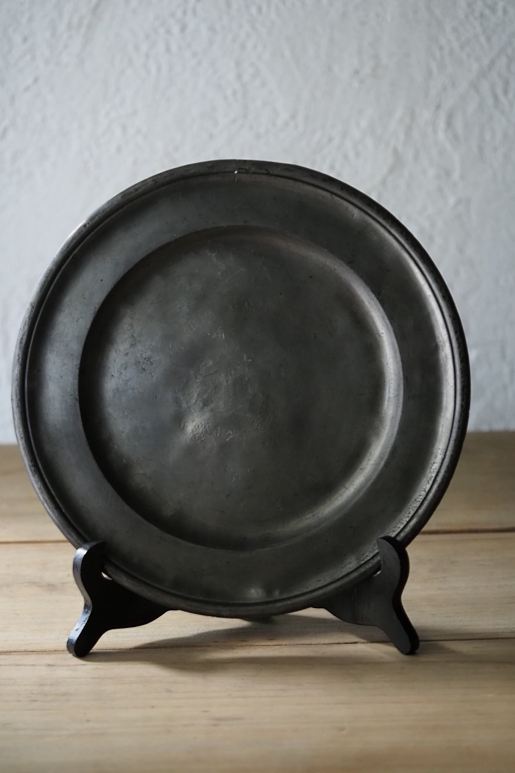 アンティーク ピューター丸皿 No.2-antique pewter round plate