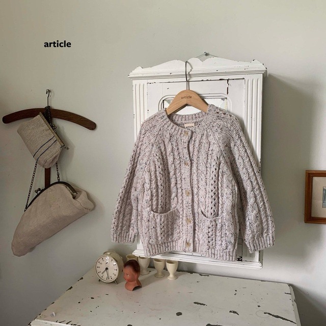【取寄】article｜pairing nep cardigan｜ペアリングネップカーディガン｜S-JM｜kids&jr｜26 autumn