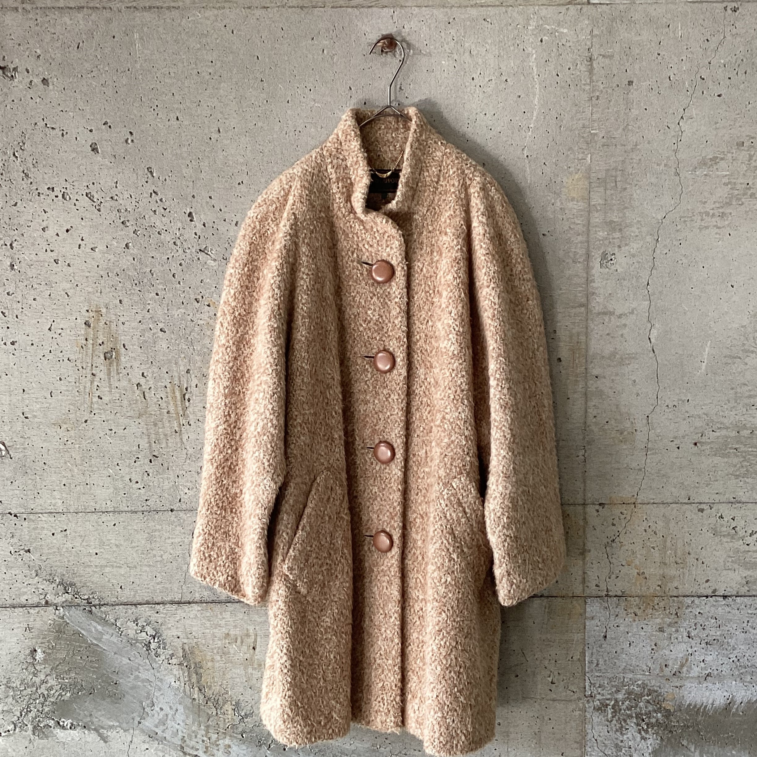 Fluffy big button coat