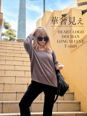 LEHUAOHIA -eternal love- HEART LOGO DOLMAN LONG SLEEVE T-shirt［LHLOE014P］